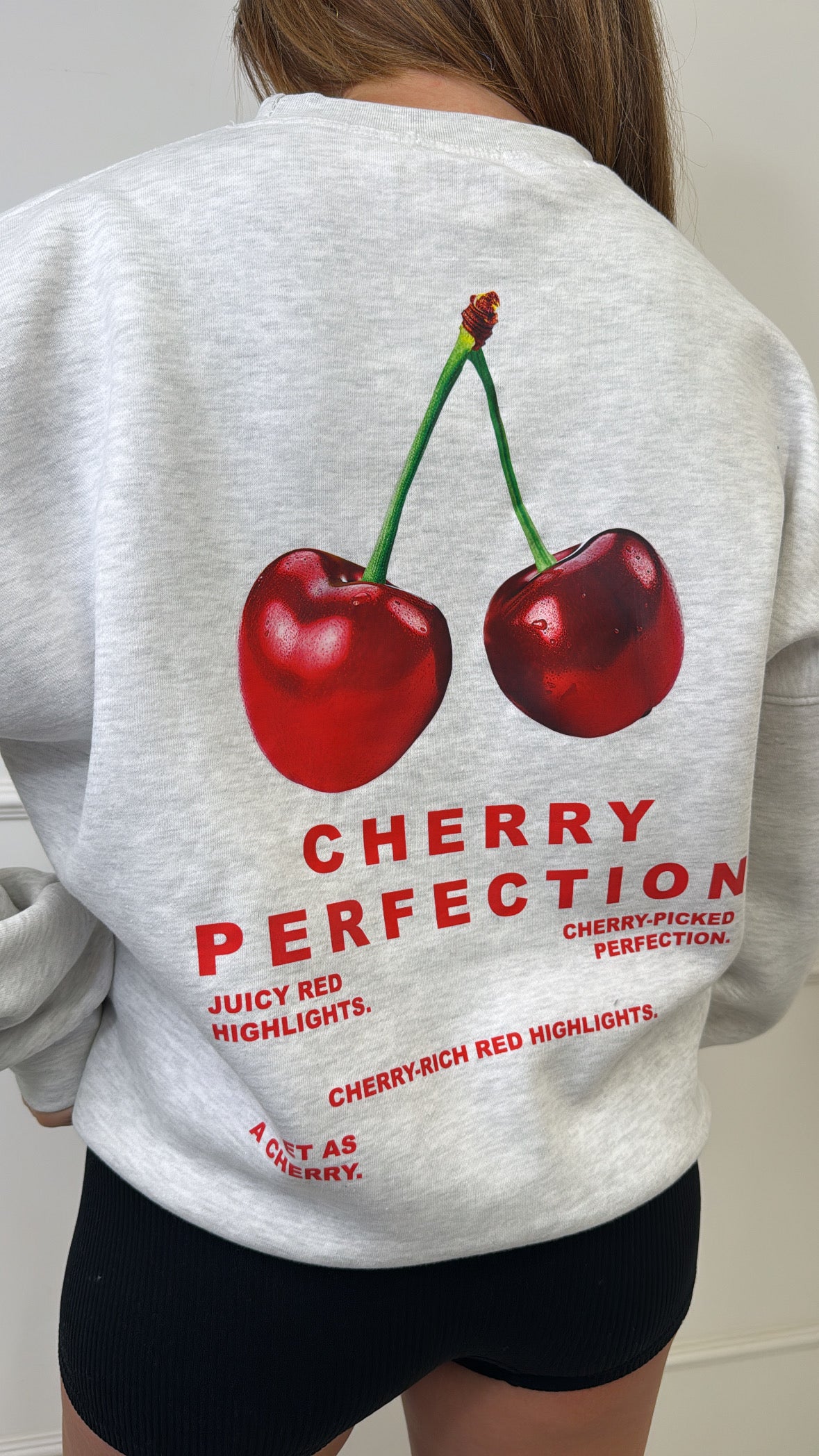 Cherry print sweater hotsell