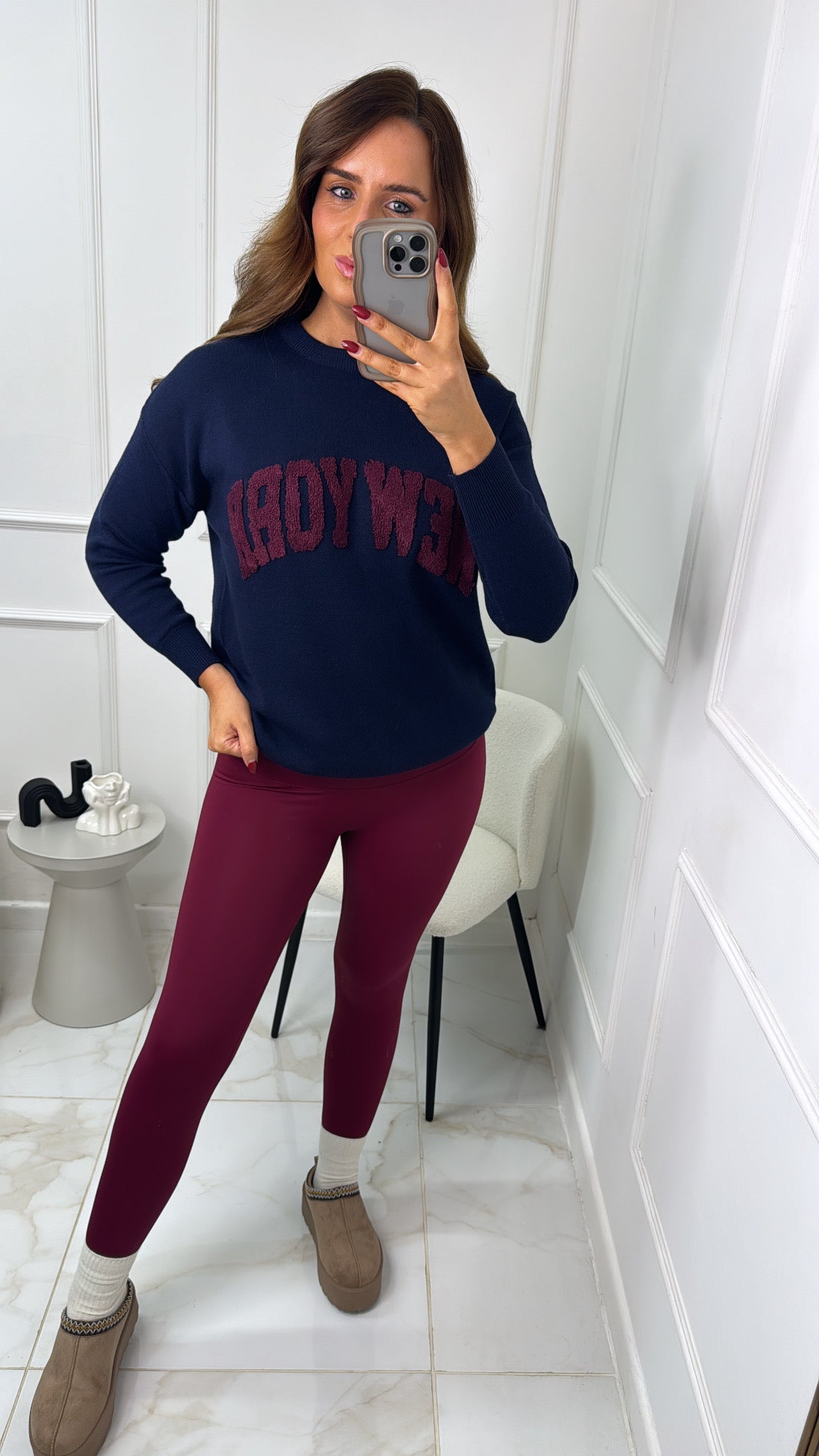 LOLA navy new york knitted jumper