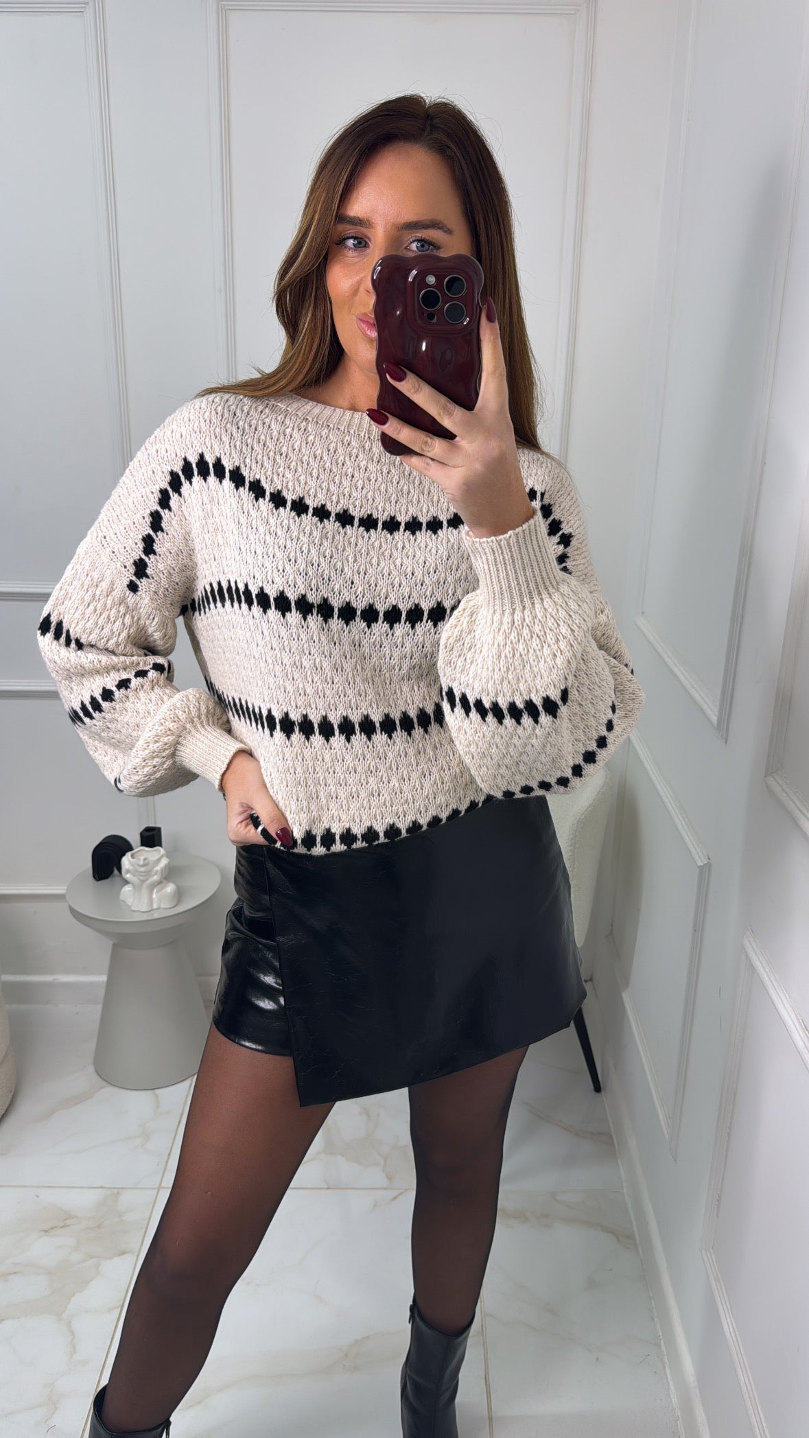 HATTIE cream chunky knit jumper