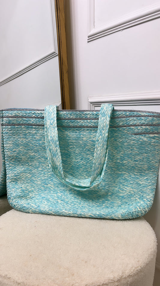 MELISSA blue woven beach bag