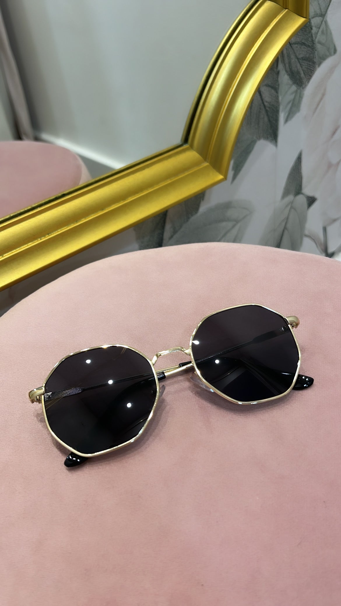 ARIA gold octagon frame sunglasses