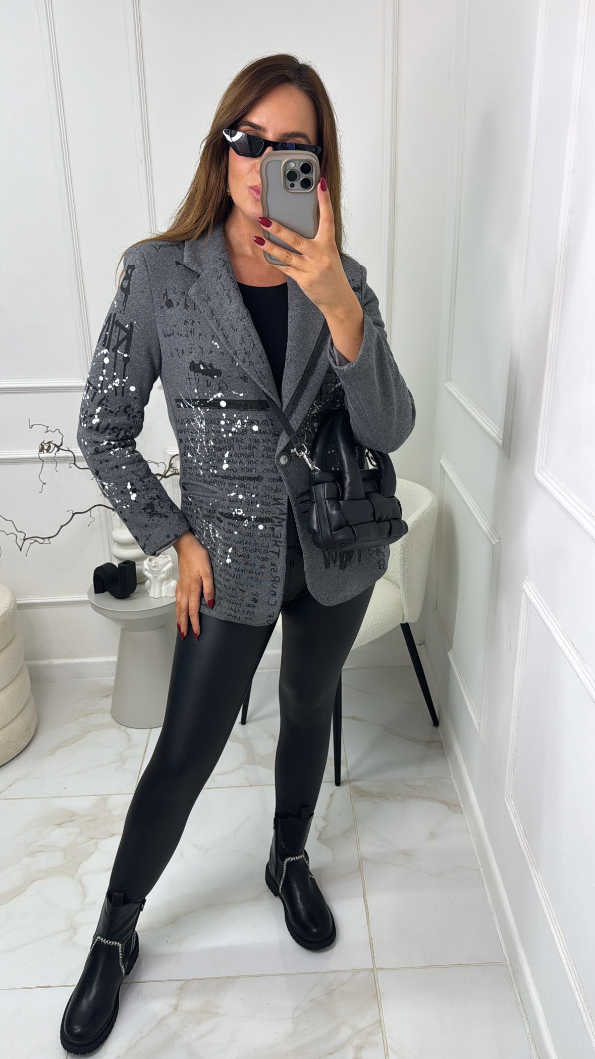 VICTORIA grey graffiti blazer