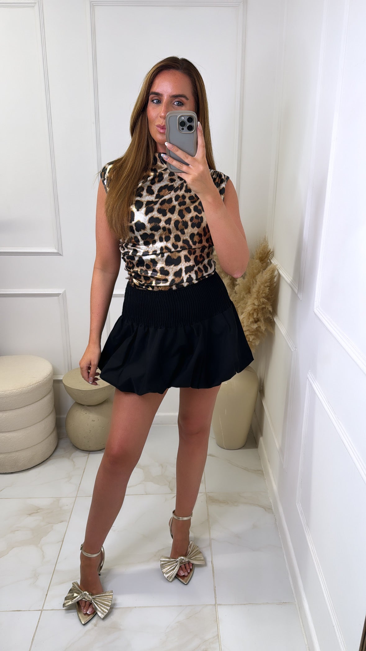 SARA leopard print slinky top