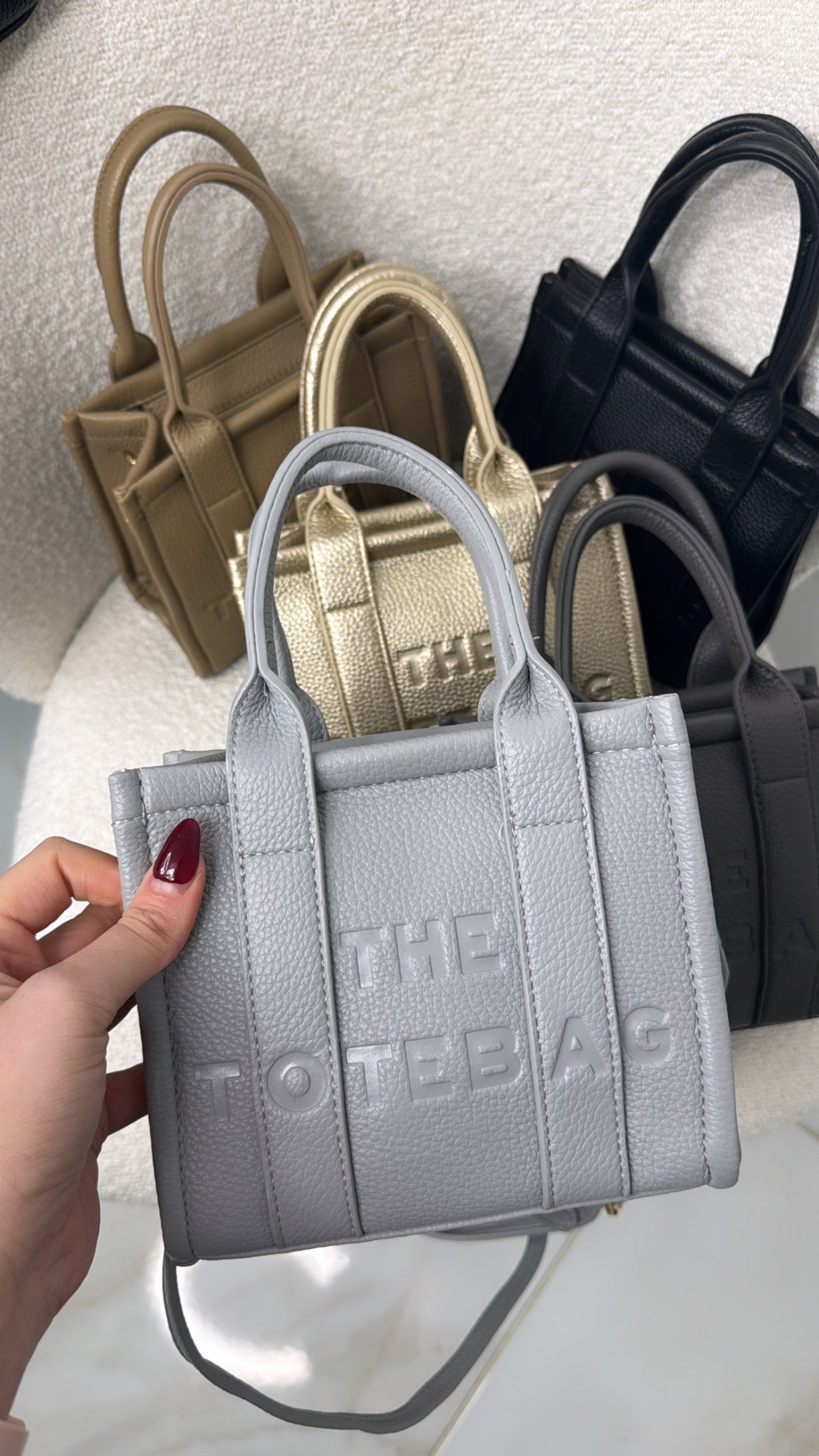 MAISIE grey mini tote bag