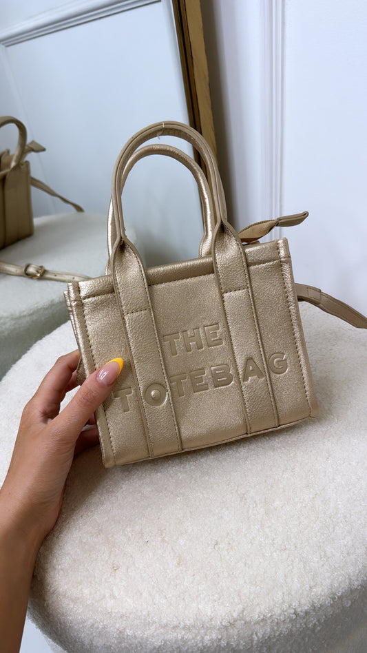 CARA gold mini tote bag