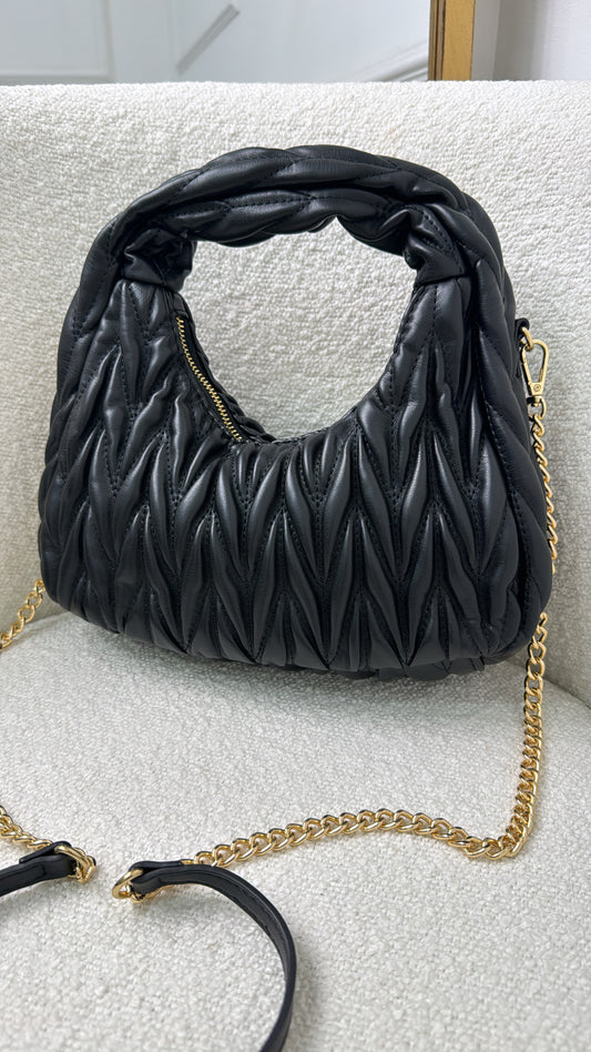 MADISON black quilted grab bag