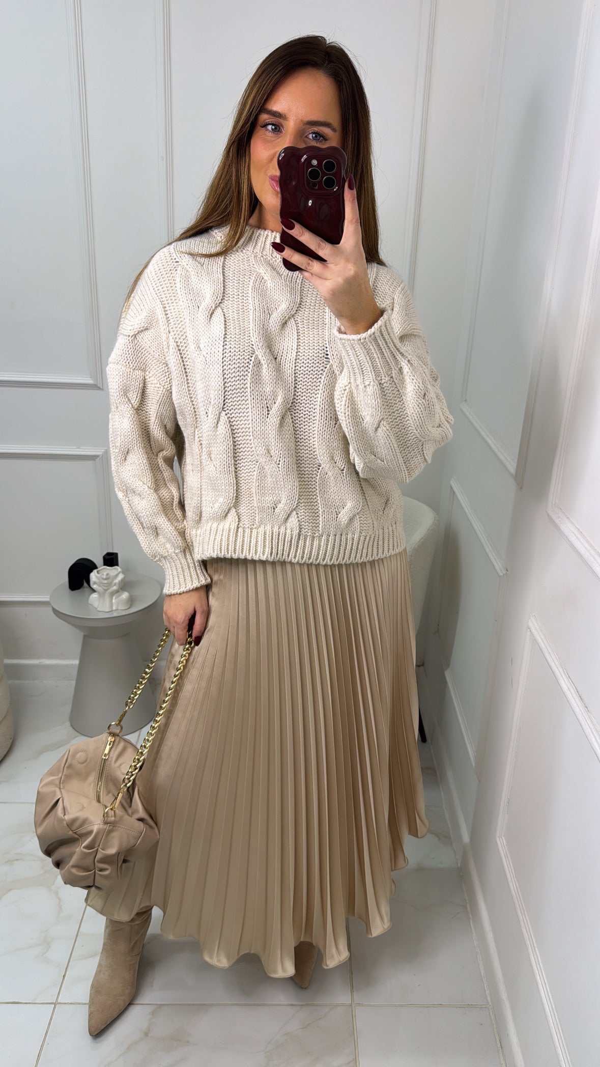 MELISSA cream cable knit jumper