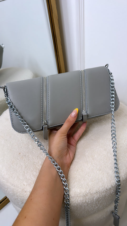 KIERA grey crossbody zip bag