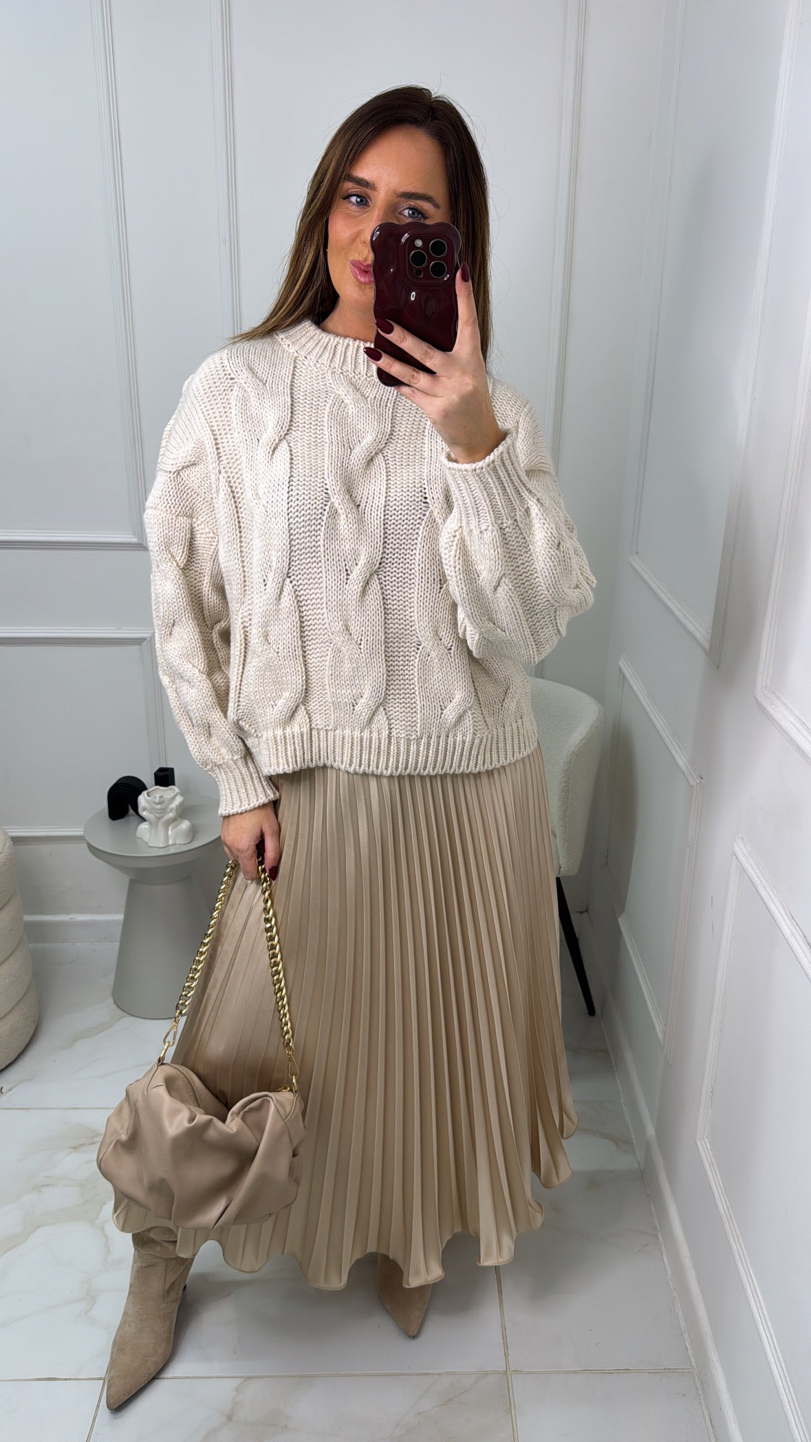 MELISSA cream cable knit jumper