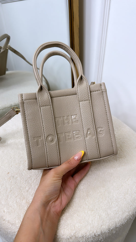 CARA beige mini tote bag