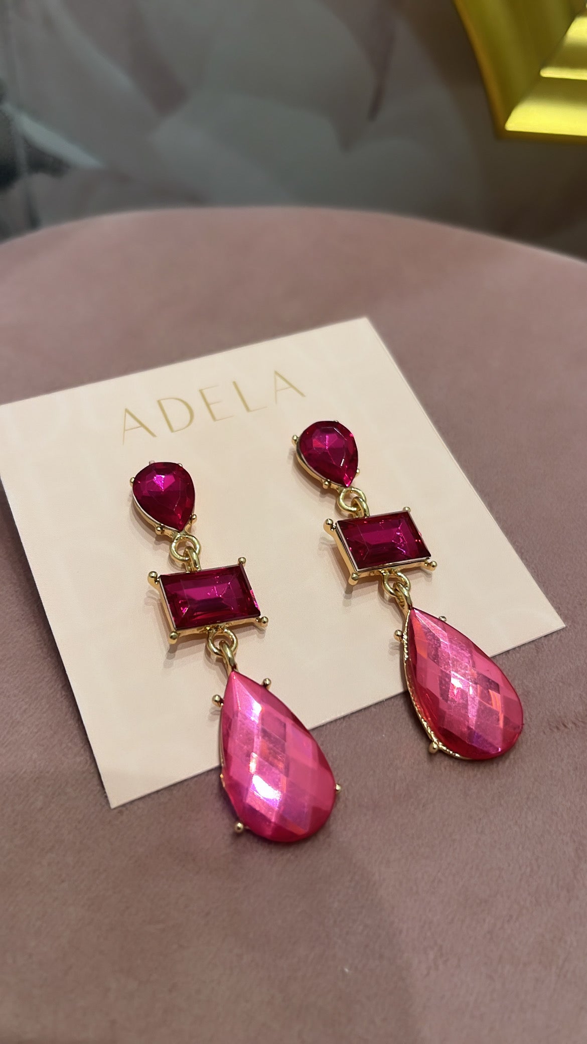 LOLA pink jewelled earrings