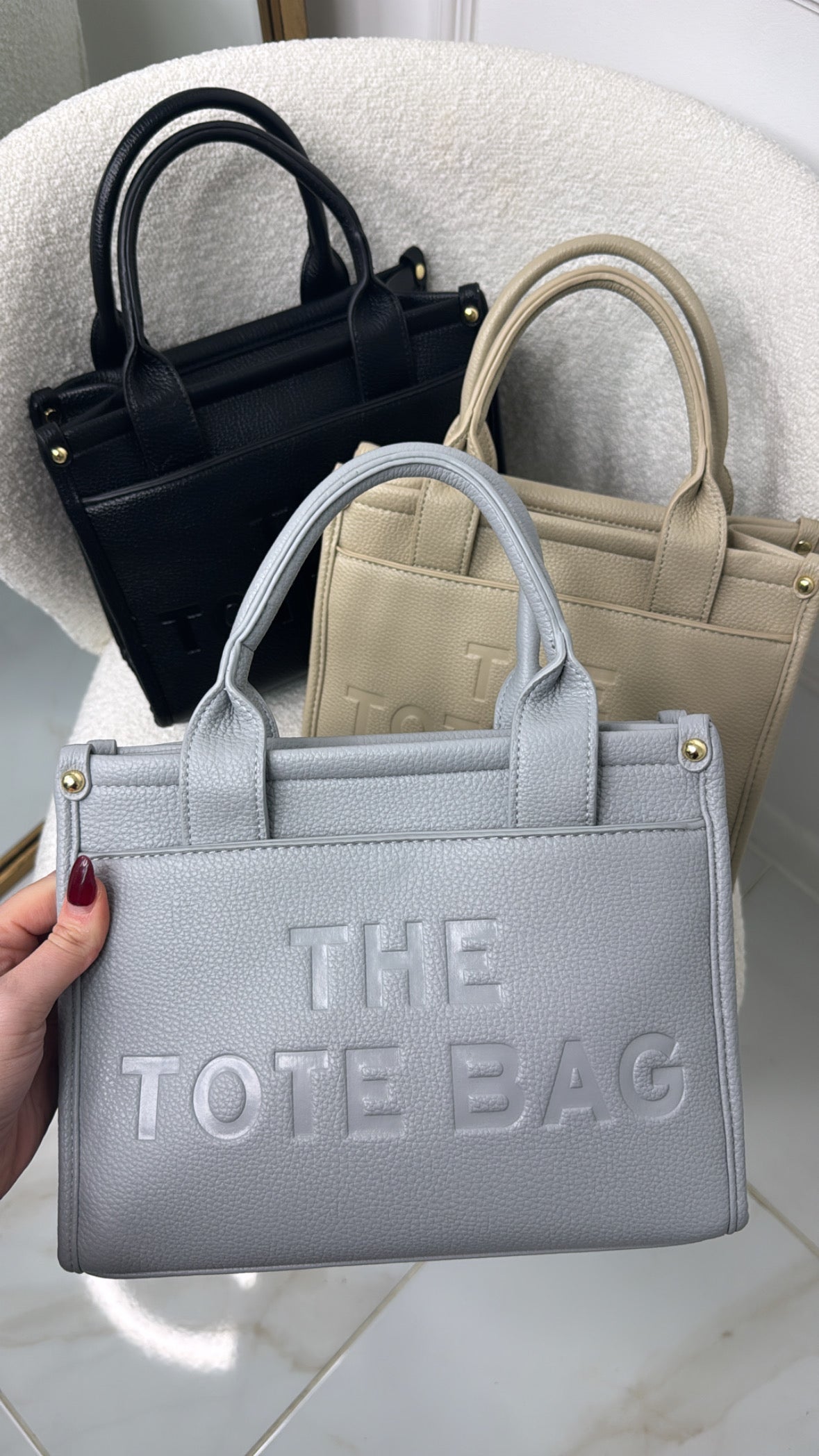 SOPHIA grey medium tote bag