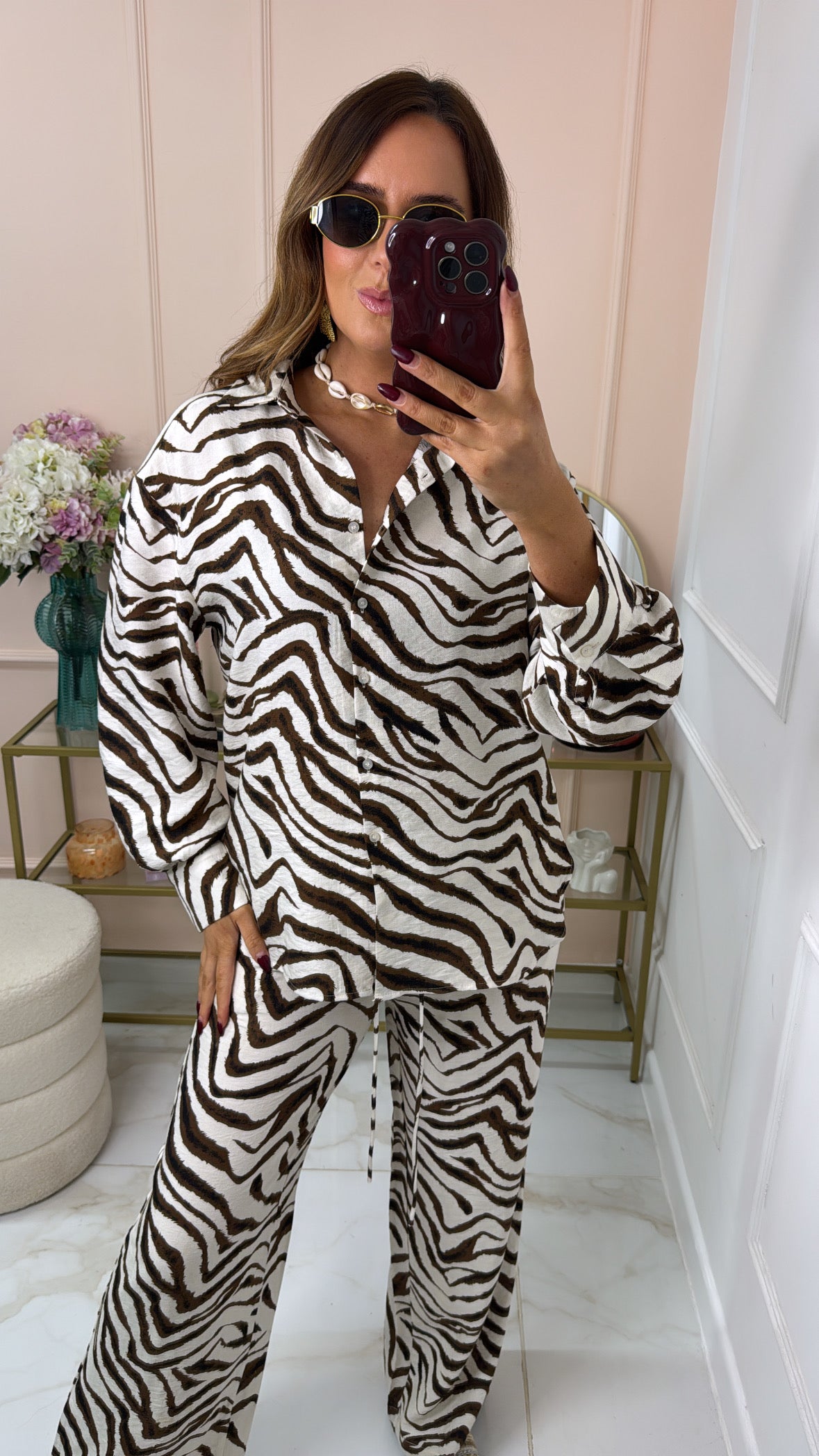 MAEVE brown zebra print blouse