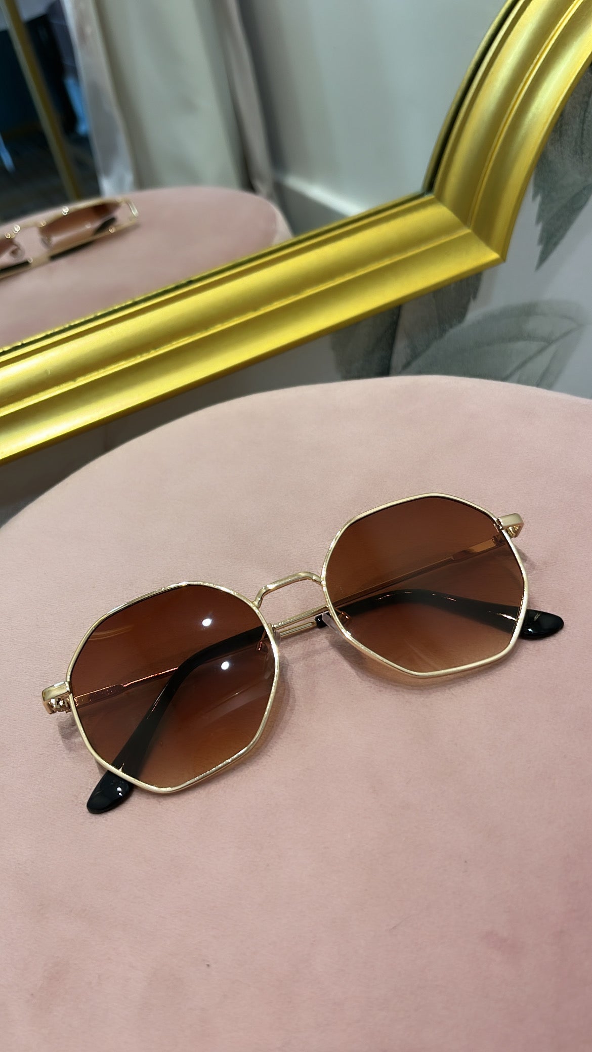 ARIA brown octagon frame sunglasses