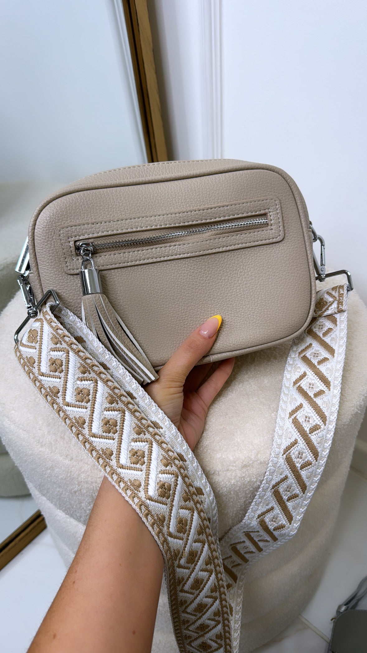 TALIA beige crossbody bag