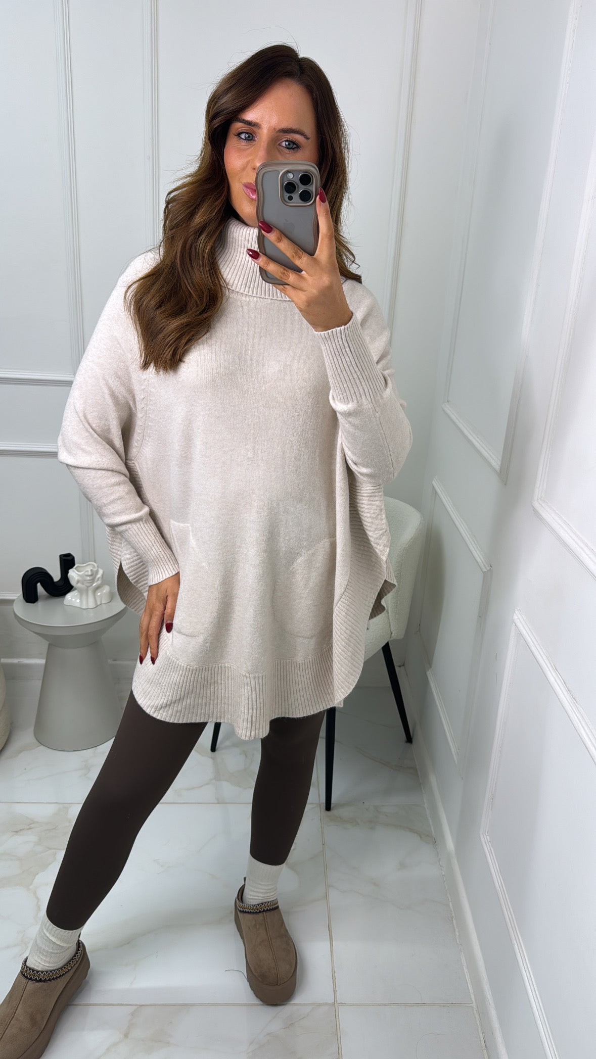 MERCY cream soft roll neck jumper