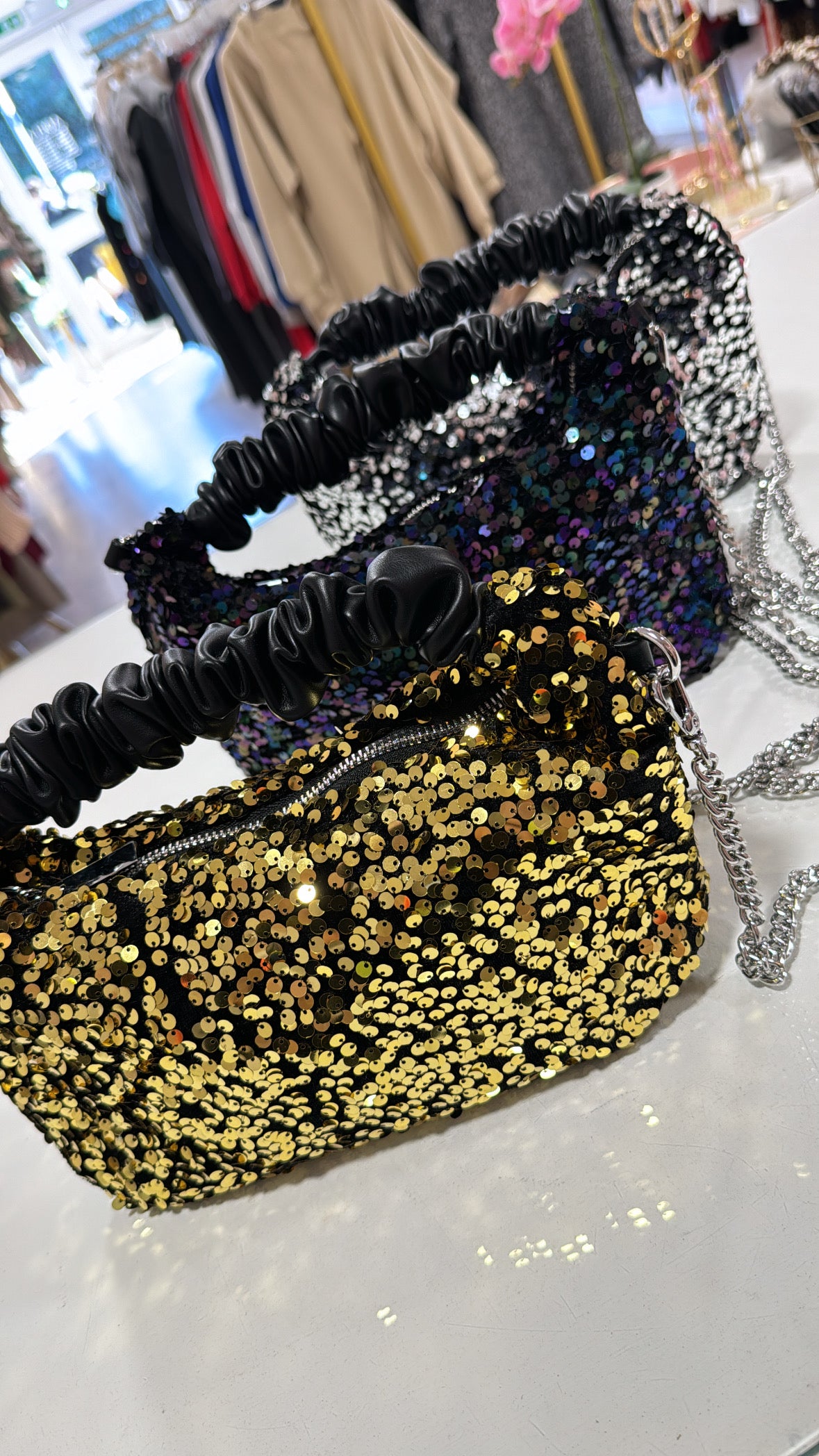 HEIDI gold sequin grab bag