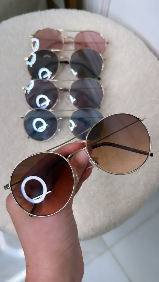 MERCY brown circular sunglasses