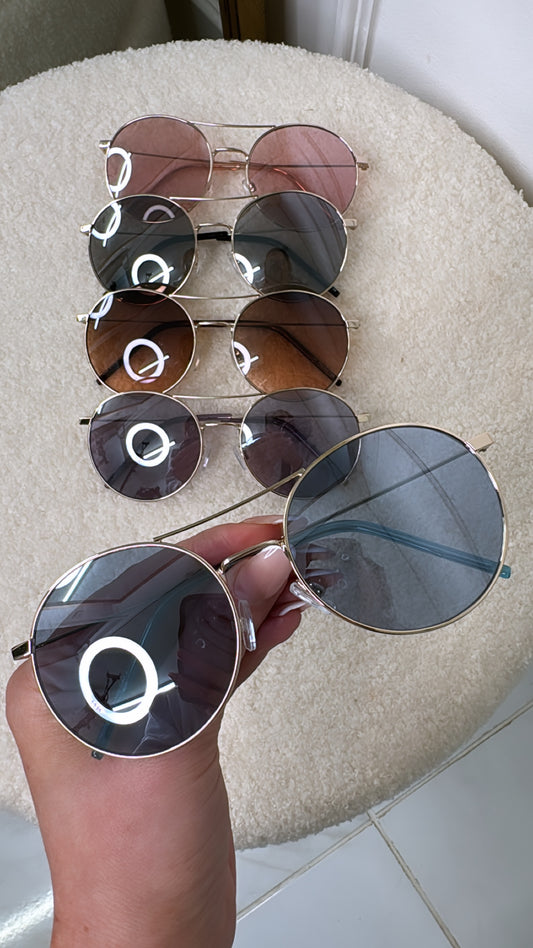 MERCY blue circular sunglasses