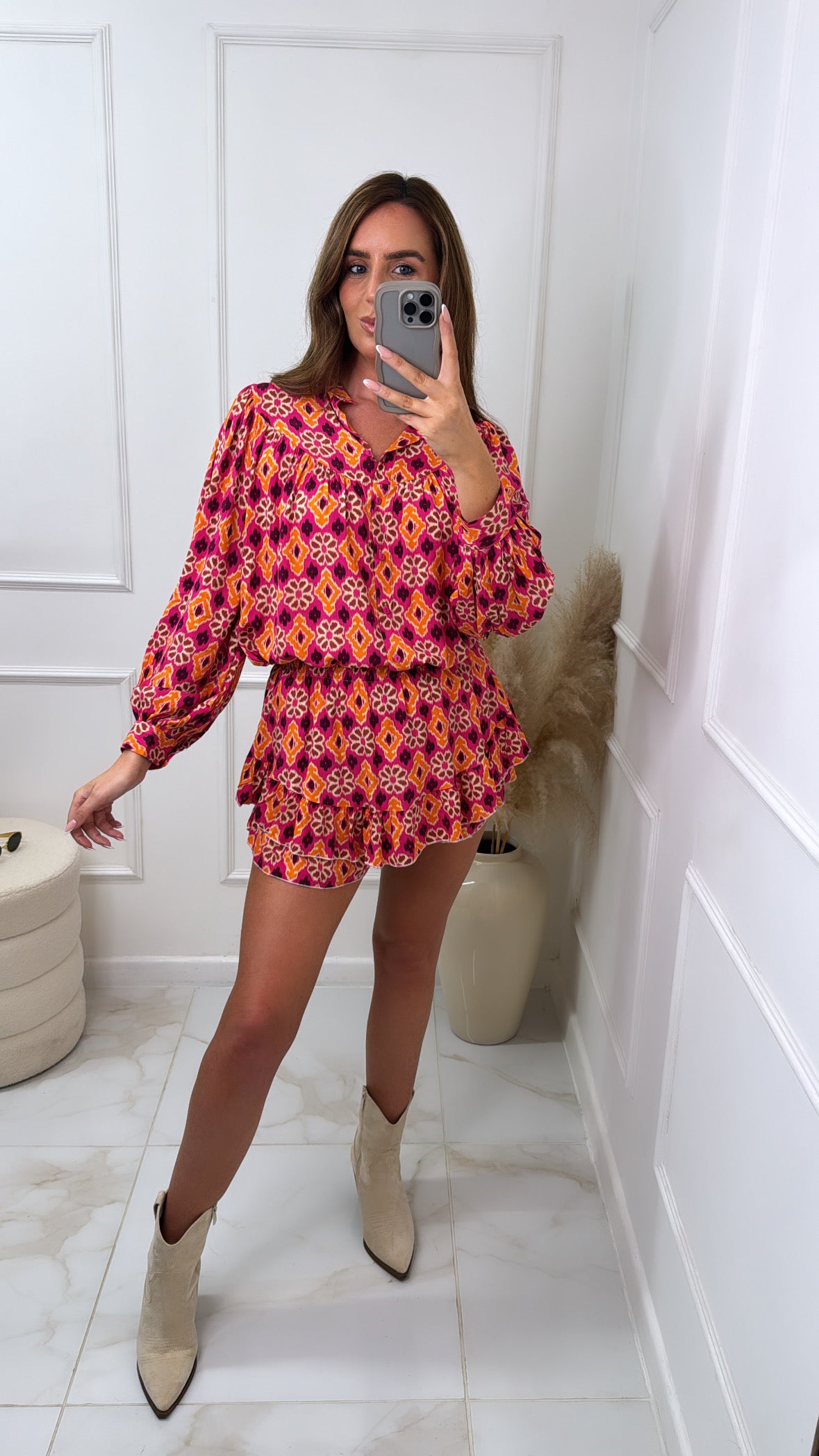 MAISIE pink printed skort set