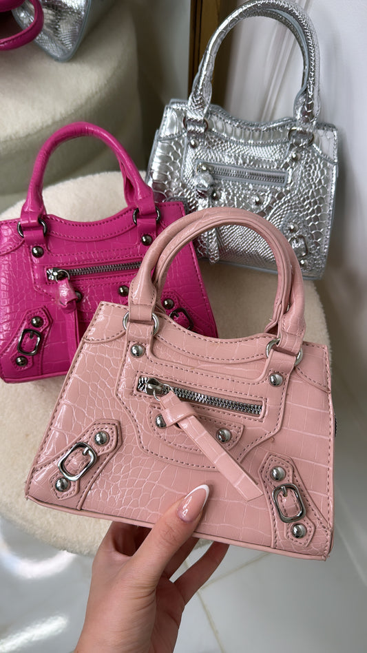 BELLA baby pink snakeskin grab bag