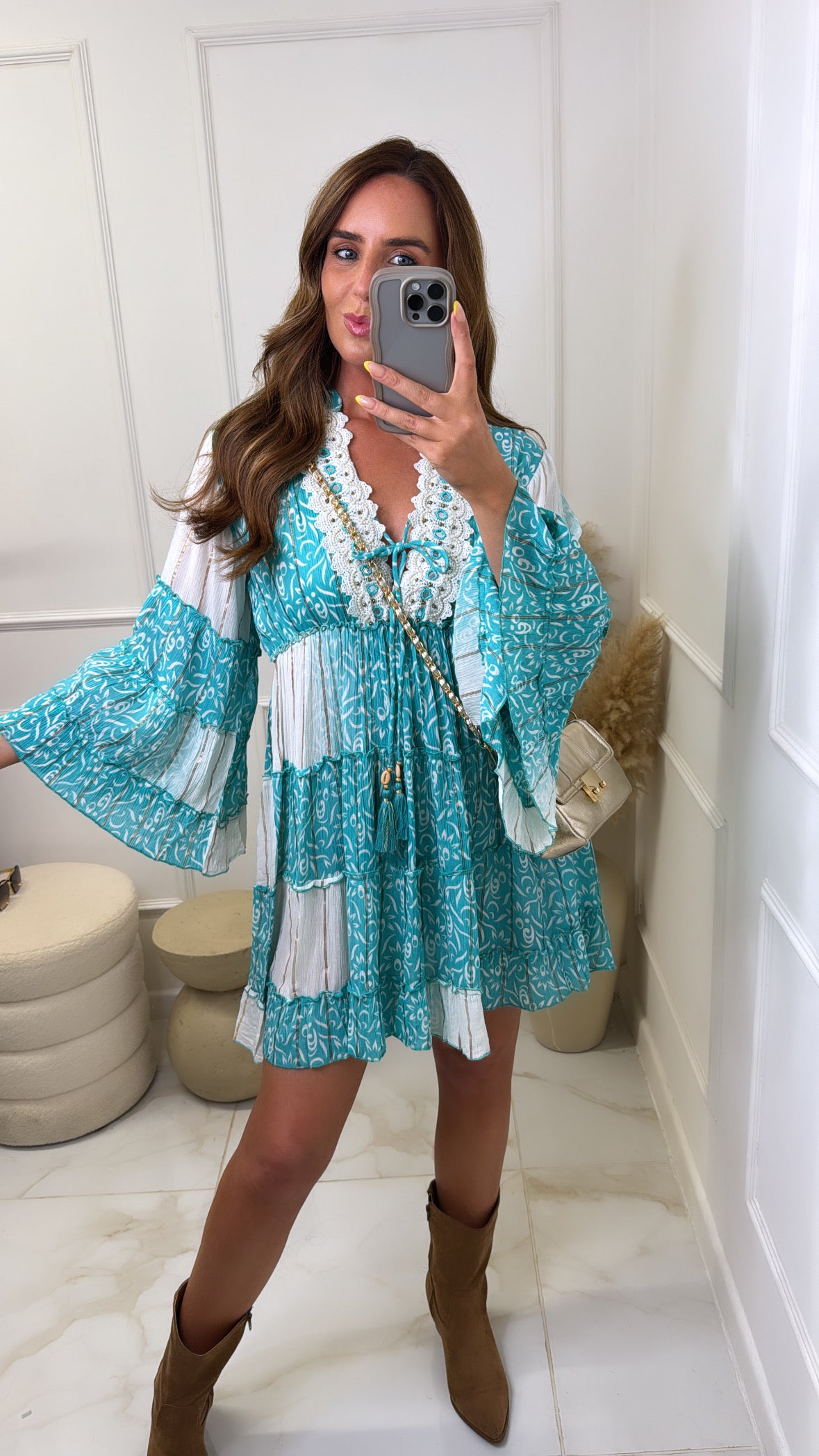 RUBY turquoise boho dress