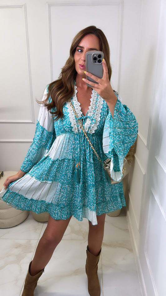 RUBY turquoise boho dress