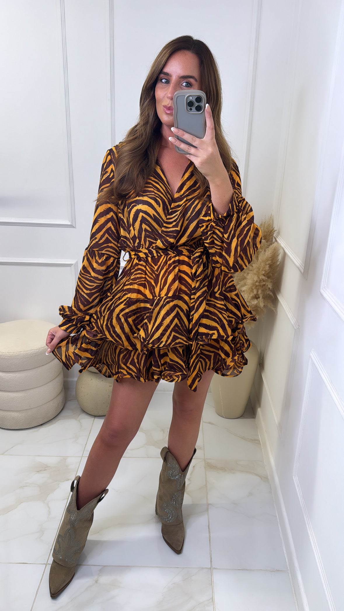 LARA orange zebra print rara dress