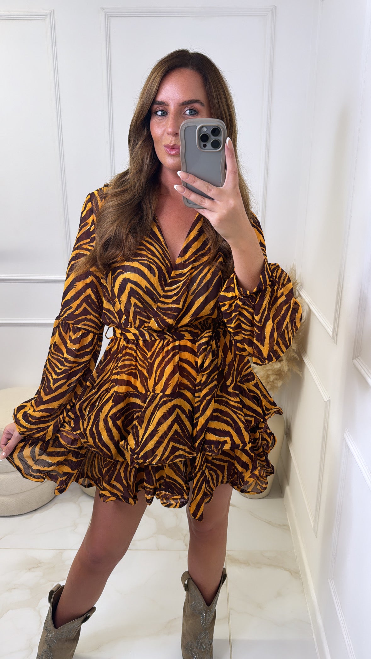 LARA orange zebra print rara dress