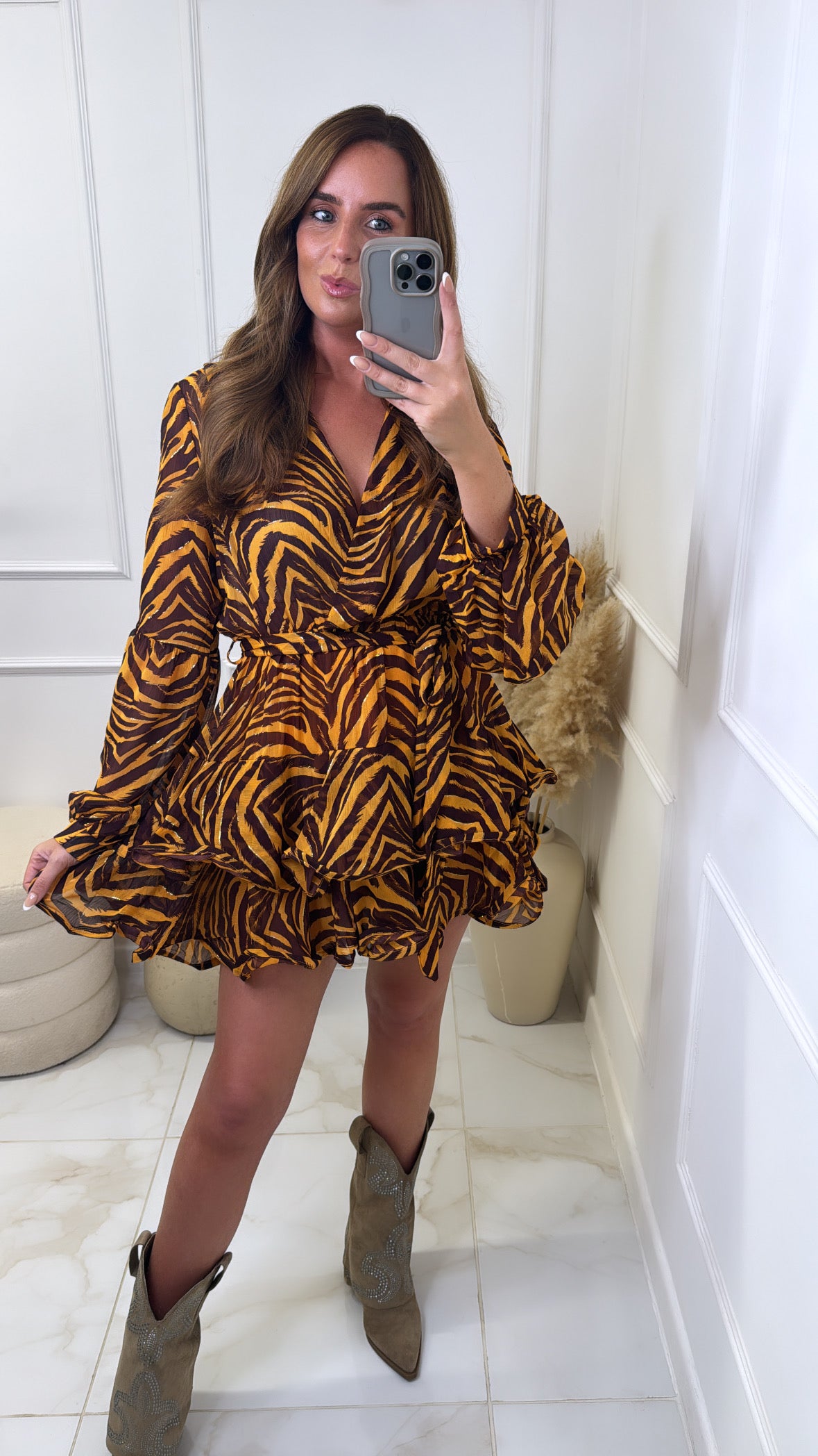 LARA orange zebra print rara dress