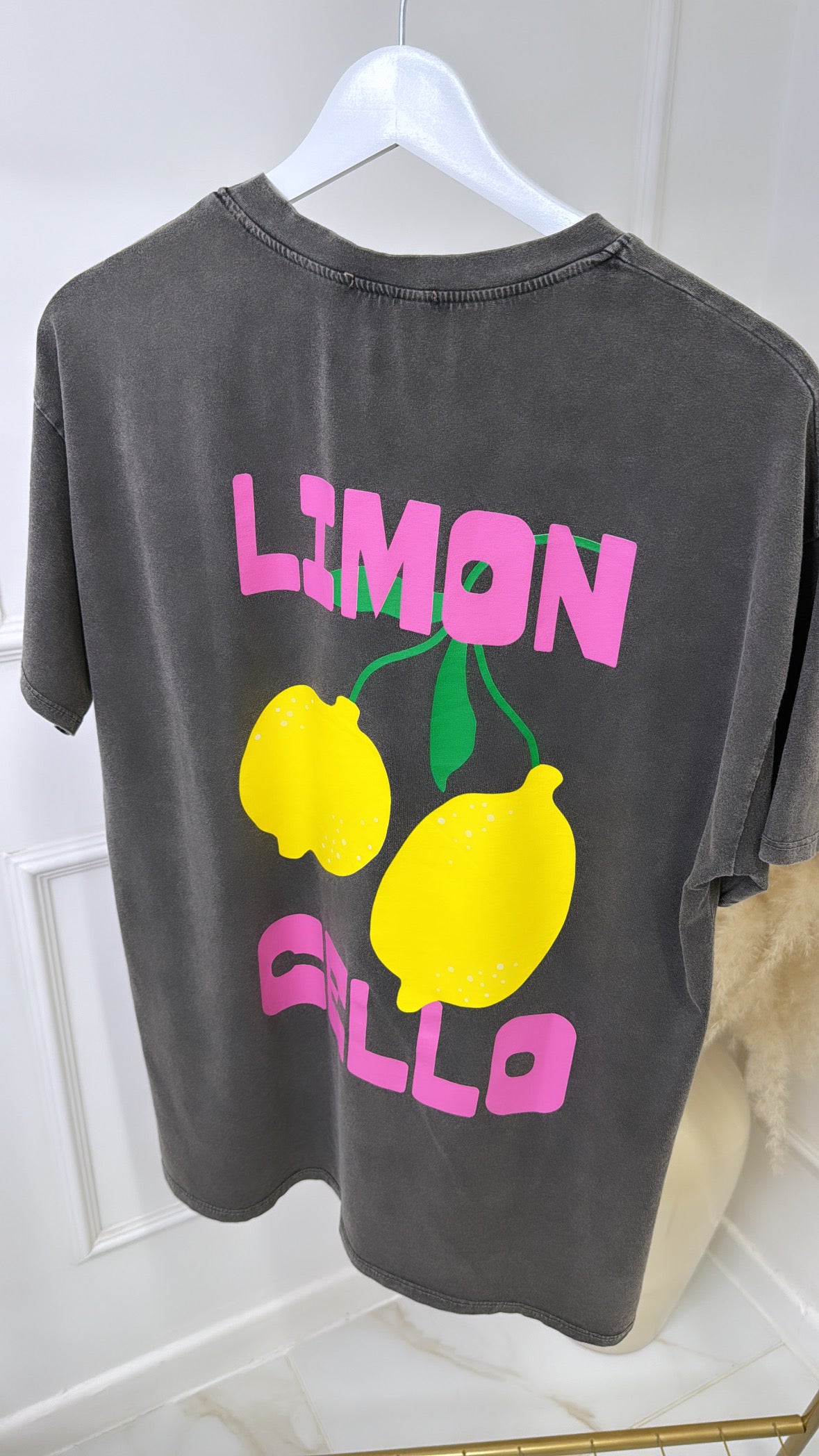 FREYA grey limoncello slogan t-shirt