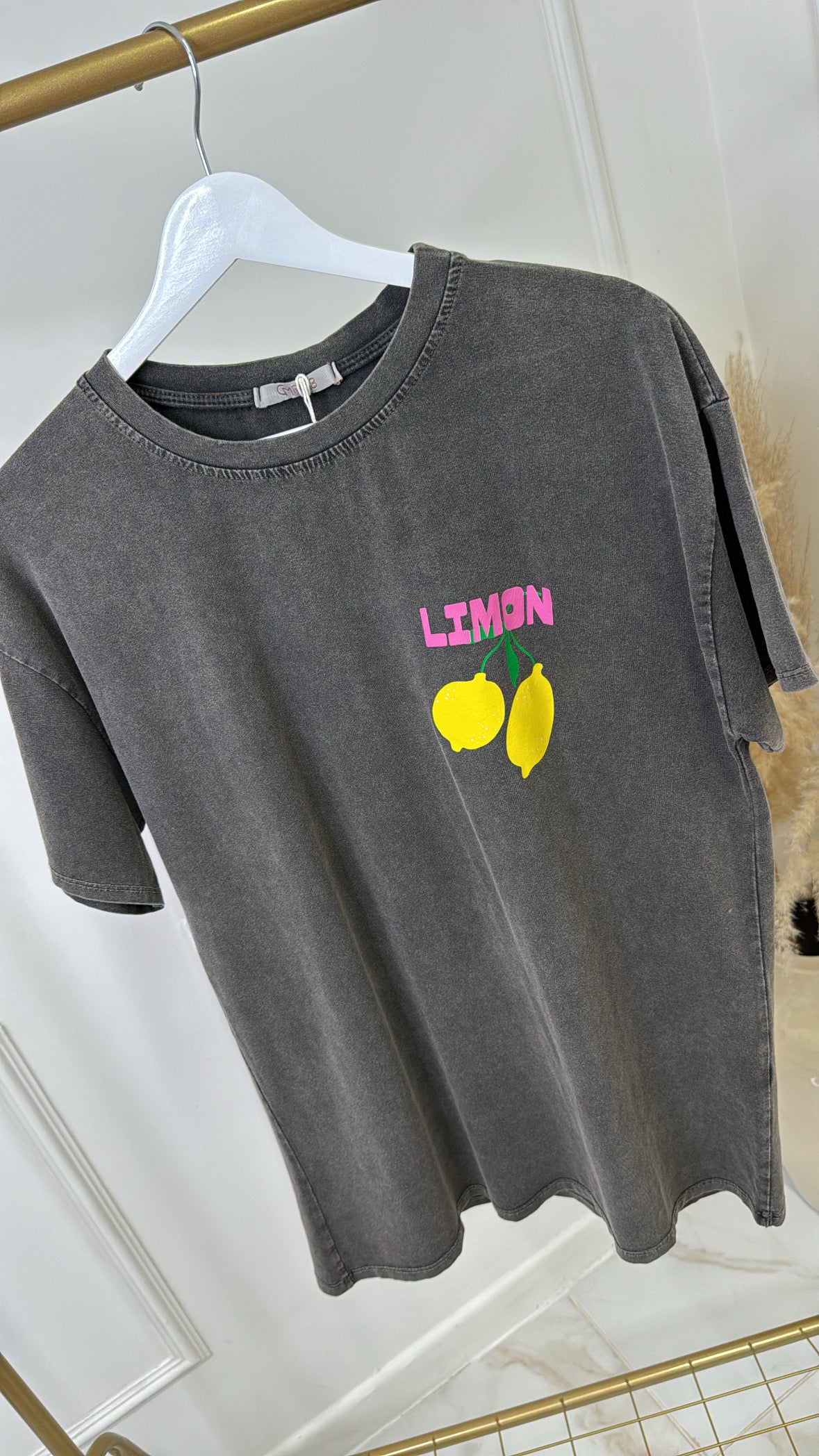 FREYA grey limoncello slogan t-shirt