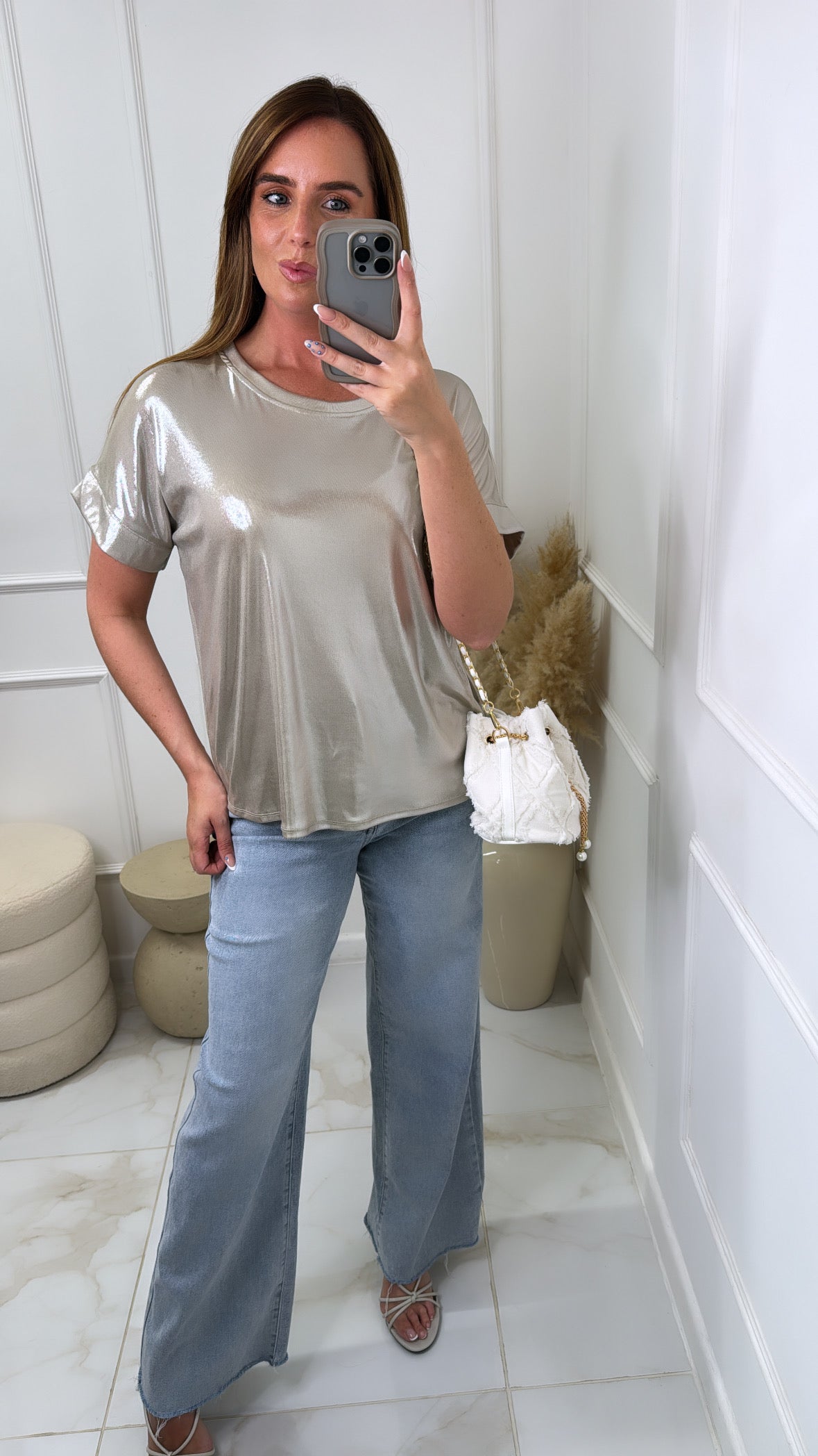 RHIANNON gold metallic tshirt