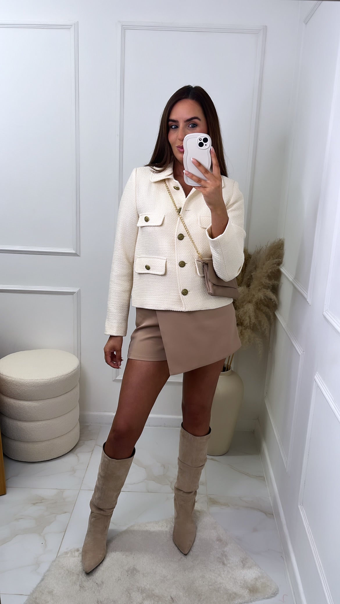 YAZ camel tailored skort