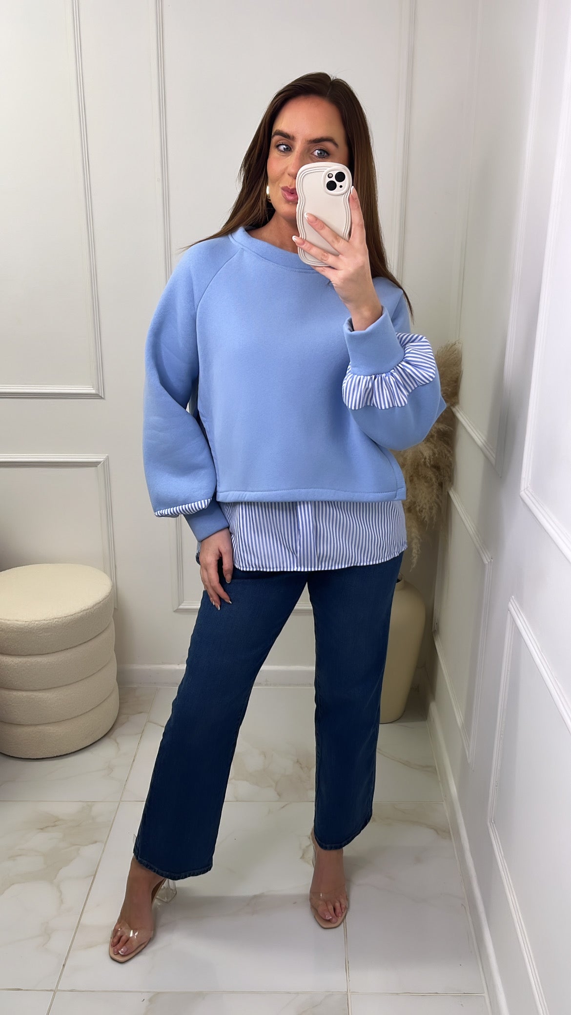 TAMARA blue wash high waisted mom jeans