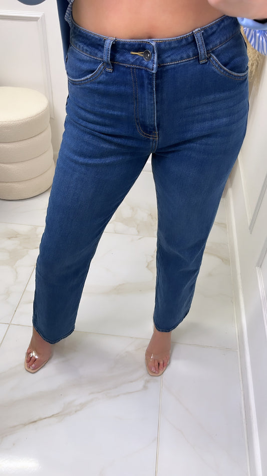 TAMARA blue wash high waisted mom jeans