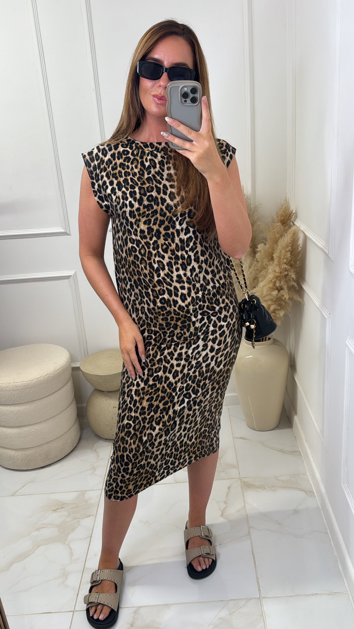 RUBY leopard print smock dress