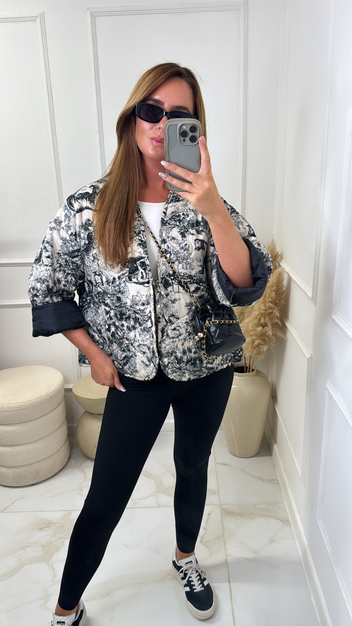 CAMILLA black print quilted jacket