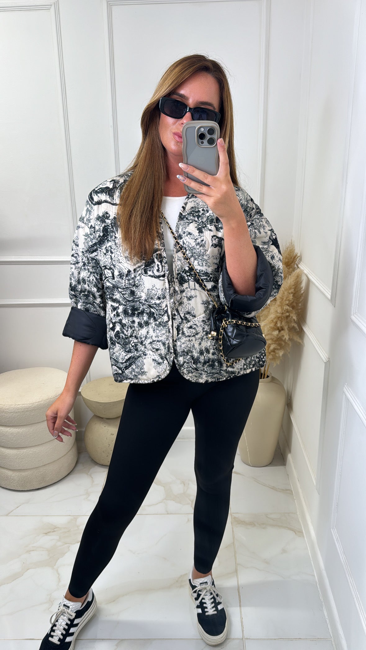 CAMILLA black print quilted jacket