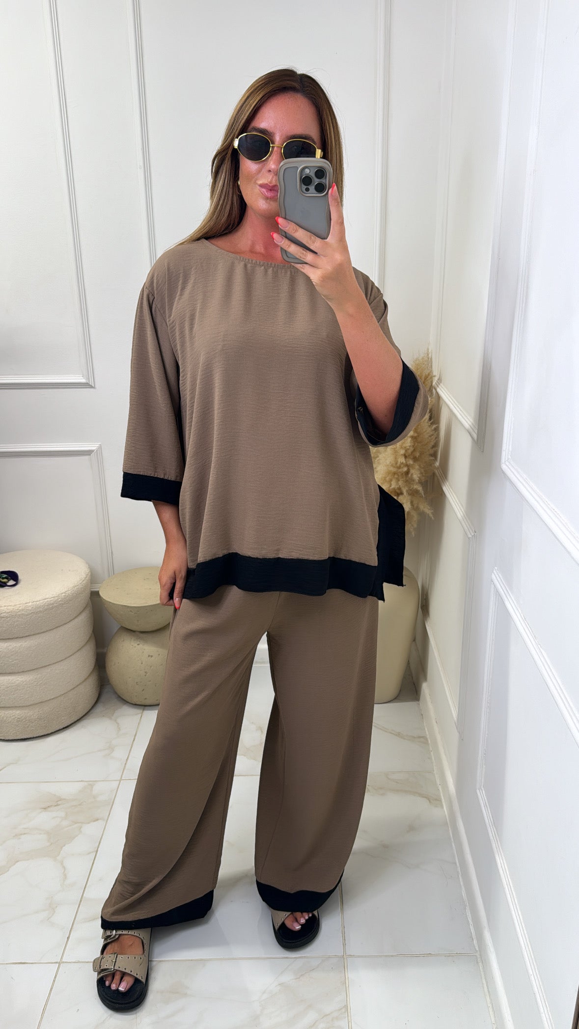 LYDIA taupe two tone lounge set