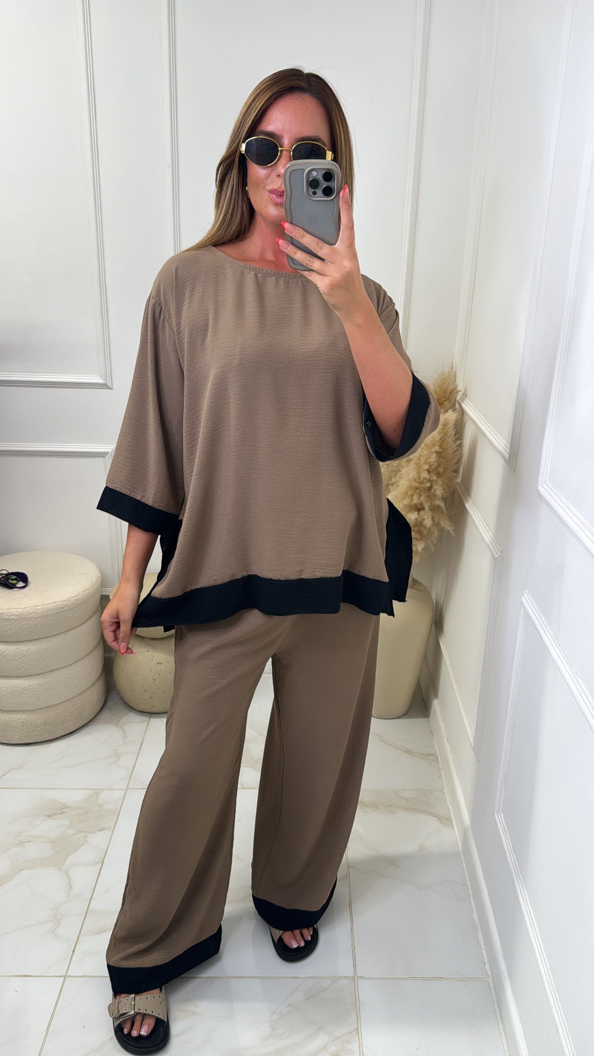 LYDIA taupe two tone lounge set