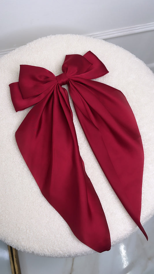 MOLLY red satin bow