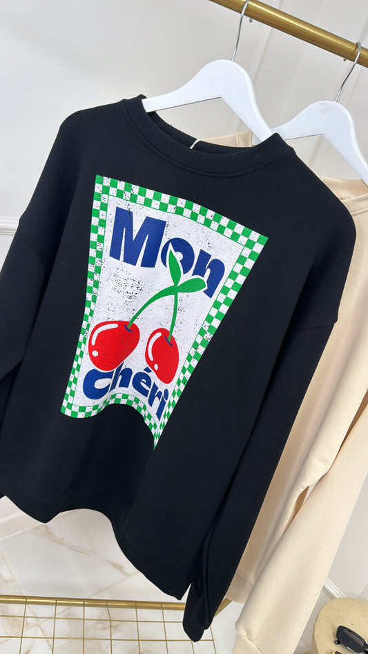 MABEL black mon cherry sweatshirt