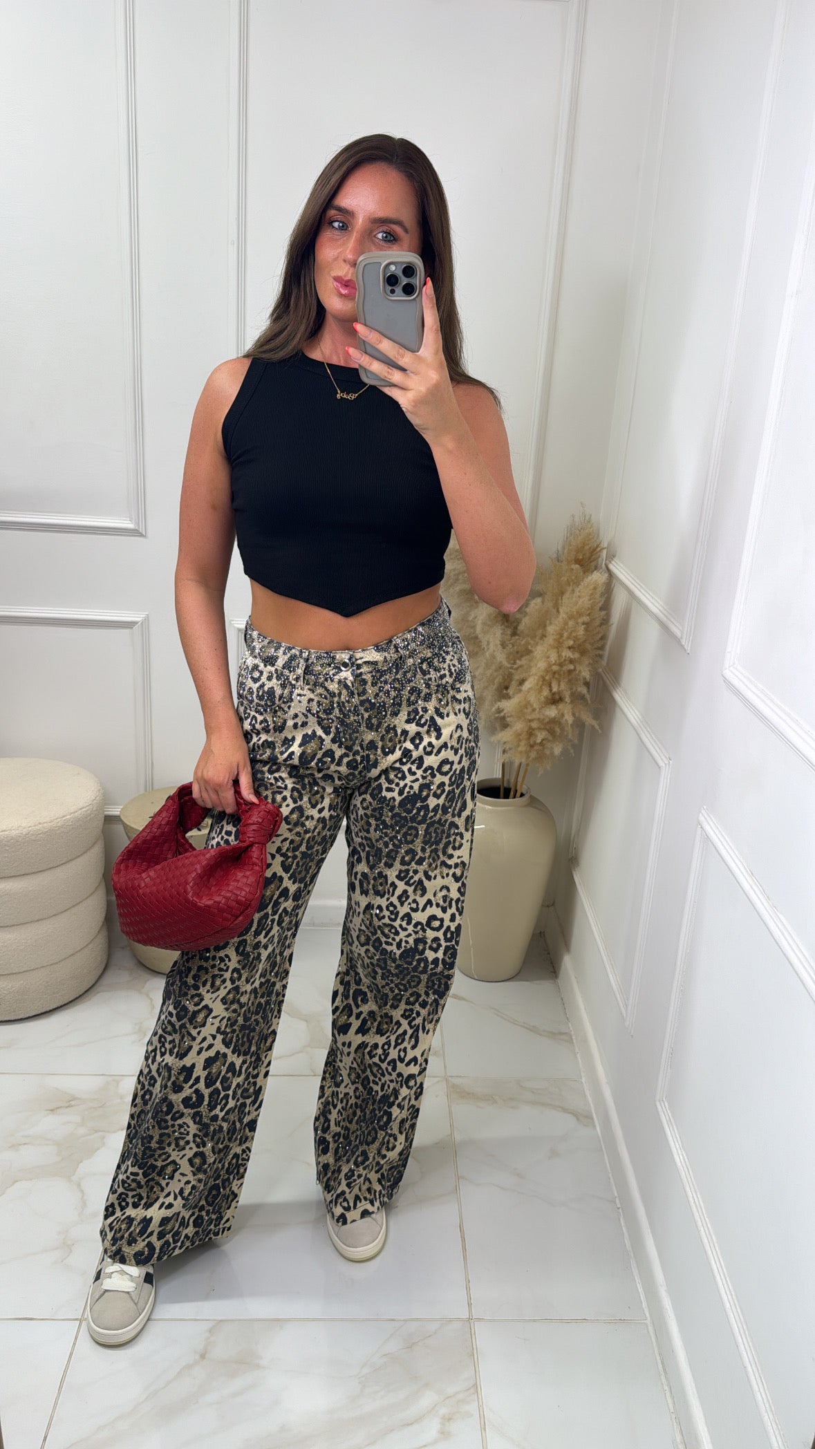 SASHA leopard diamante jeans