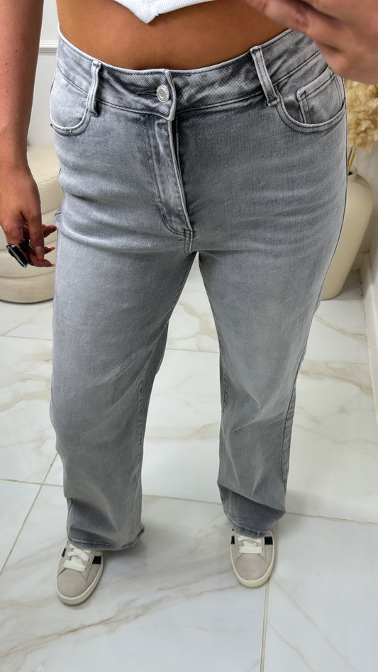 KADY grey straight leg jeans