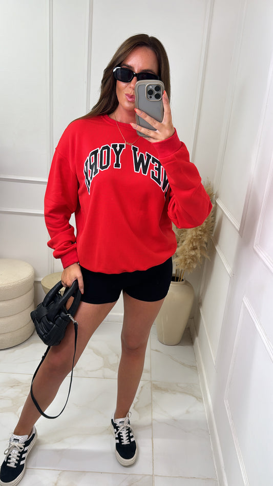 LOLA red new york sweatshirt