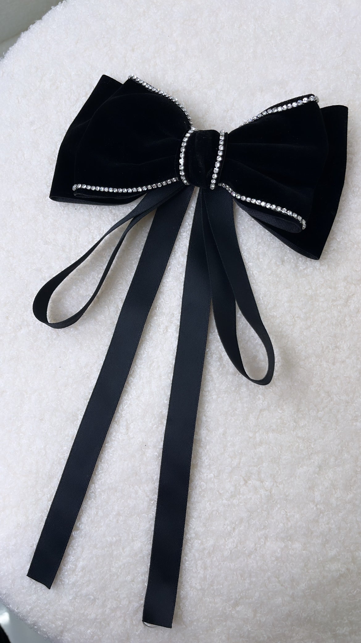 MILLIE black diamonte detail hair bow