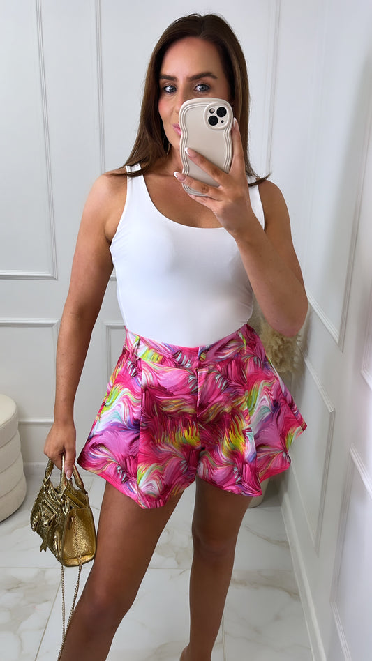 ROSIE pink printed flippy shorts