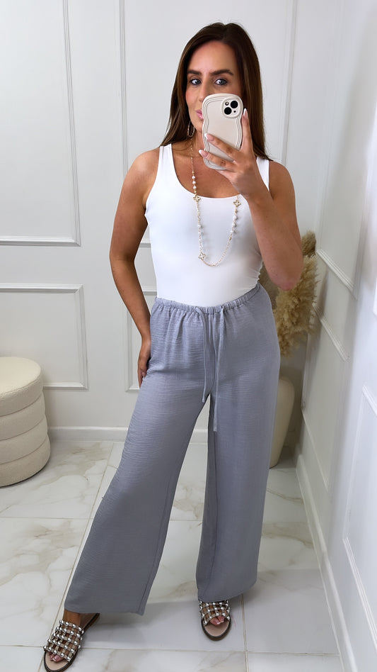 ELLIE grey wide leg trousers