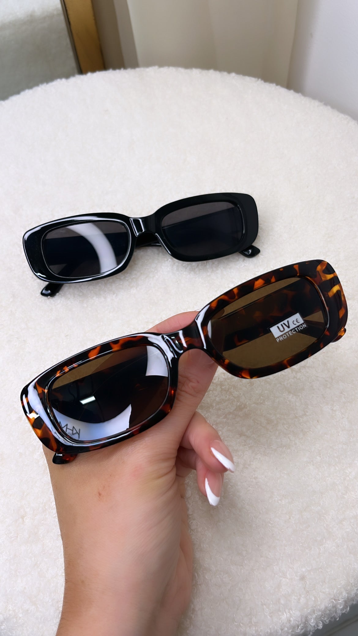 SOPHIE tortoiseshell rectangular sunglasses